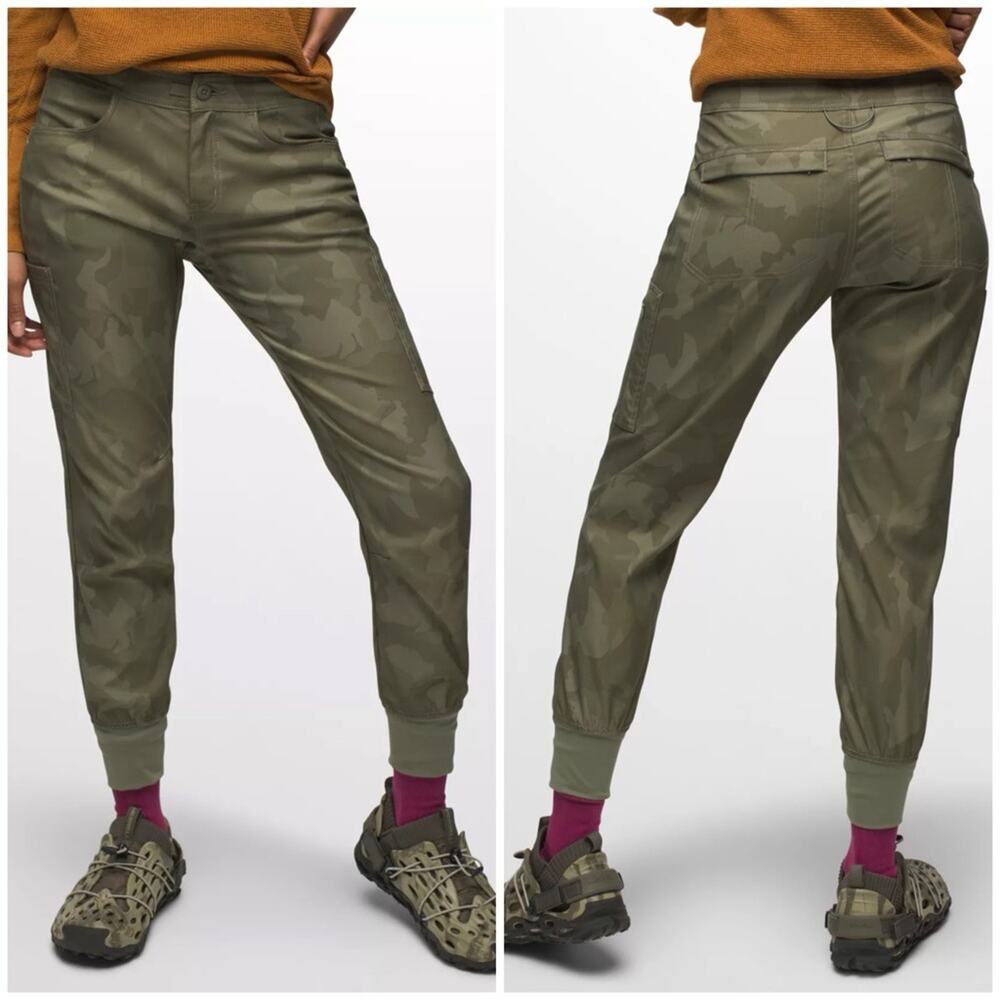 Prana Halle cargo jogger pants green Camo 8 NWT